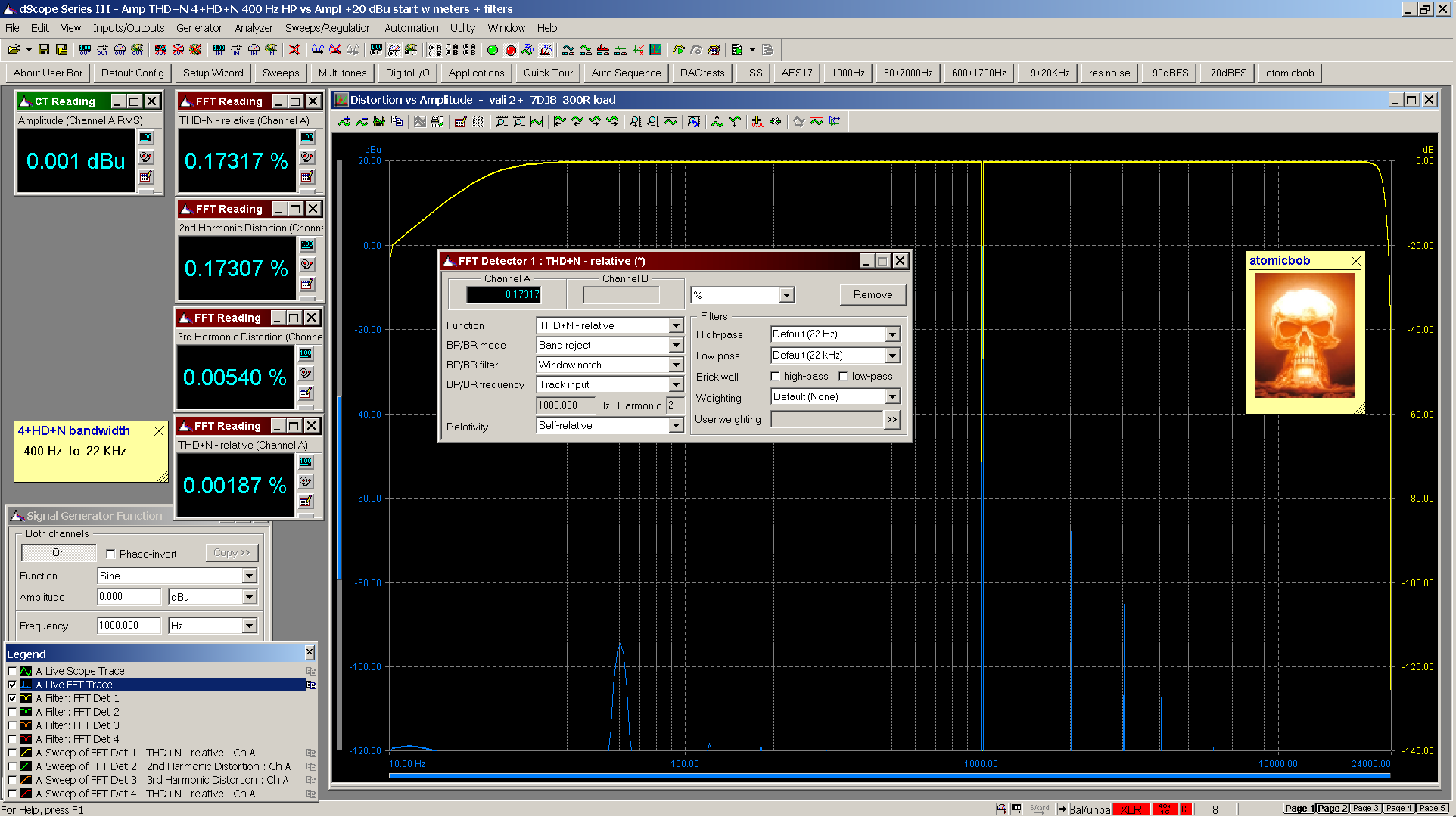 02 20220515 1 KHz distortion vs amp analyzer settings THD+N window notch.png